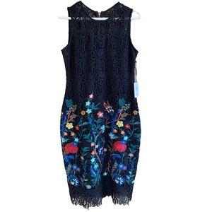 NWT Calvin Klein embroidered floral shift dress 8